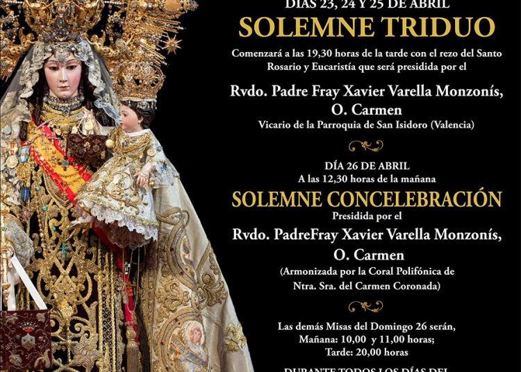 Cultos a la Virgen del Carmen con motivo de XC Aniversario de la Coronación