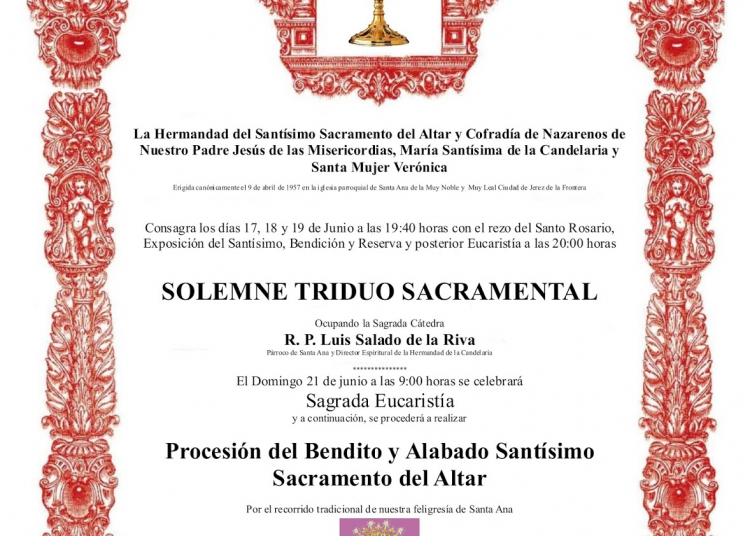 Cultos Sacramentales en la Hermandad de la Candelaria