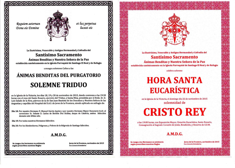 Triduo de Ánimas en la Sacramental de Santiago