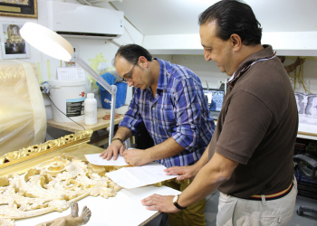 Avanzan a buen ritmo las tareas de restauración del paso del Señor de las Penas