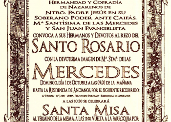 Rosario vespertino presidido por María Santísima de las Mercedes