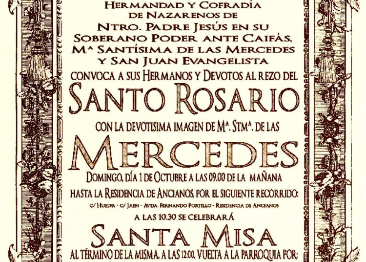 Rosario vespertino presidido por María Santísima de las Mercedes