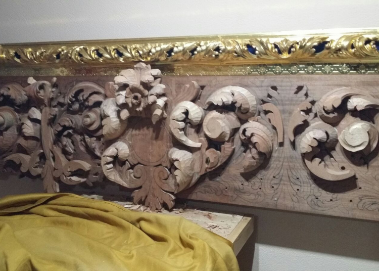 Avanza a buen ritmo el nuevo frontal del paso de misterio del Señor del Amparo