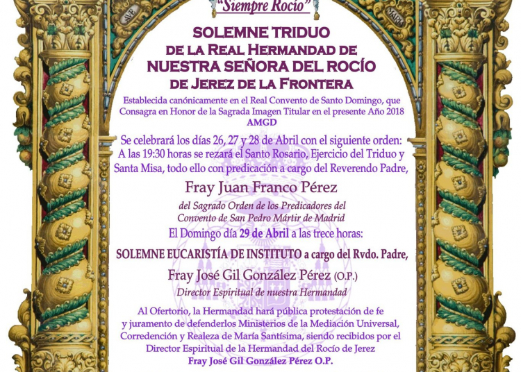 Cultos en honor a la Virgen del Rocío