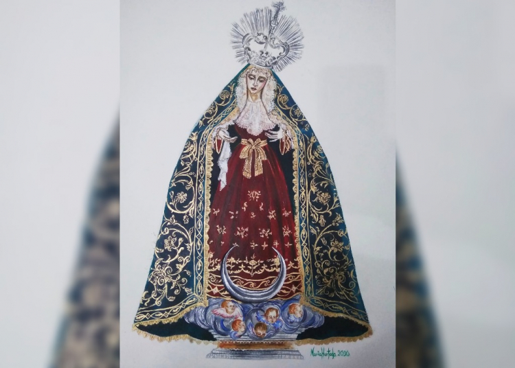 Fernando Calderón diseña un terno de saya y manto para María Santísima del Consuelo