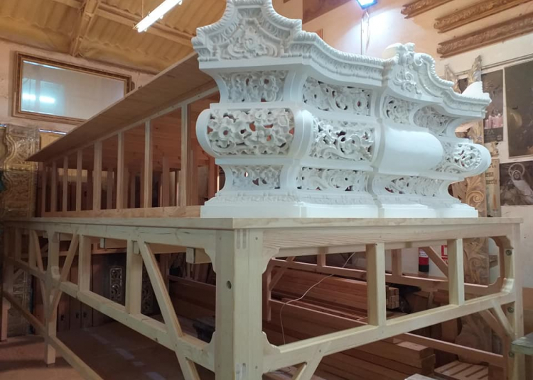 Avanzan a buen ritmo los trabajos de restauración del paso del Señor de la Flagelación