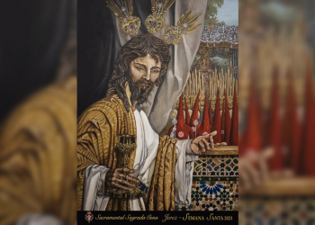 Una pintura de Manuel Salado Argudo ilustra el cartel de la Hermandad de la Cena