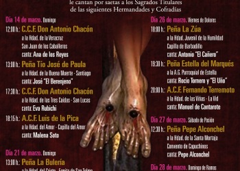 Las Peñas Flamencas de Jerez cantarán saetas a las hermandades de sus barrios