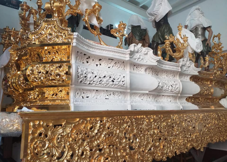 Avanzan los trabajos de restauración del paso de misterio de la Flagelación