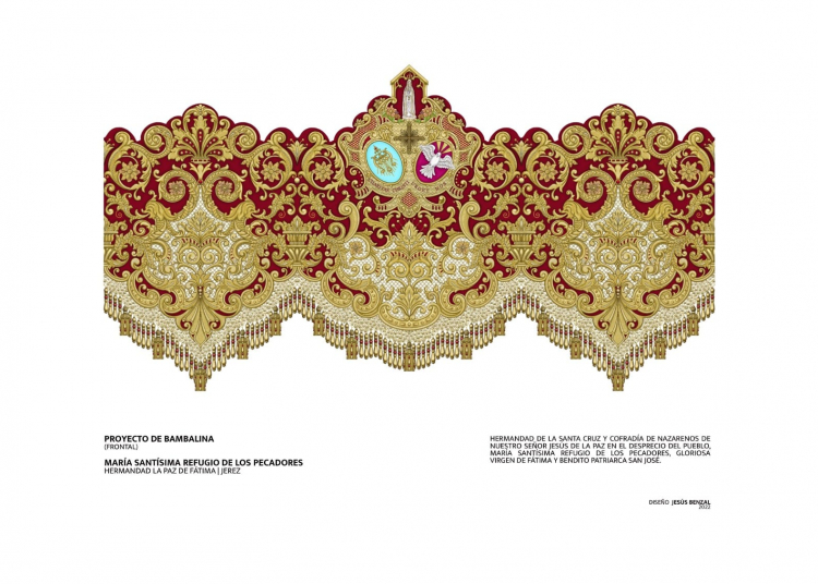 Los hermanos de la Paz de Fátima aprueban el nuevo diseño para el paso de palio de la Virgen del Refugio