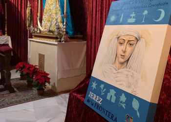 Gonzalo Borrego firma el cartel «Juventud Cofrade» de la Hermandad de la Redención